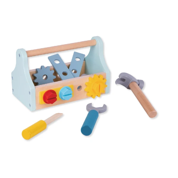 Jogo infantil liderpapel madeira mala de ferramentas +3 anos 18 pecas 21,4x13,2x11cm