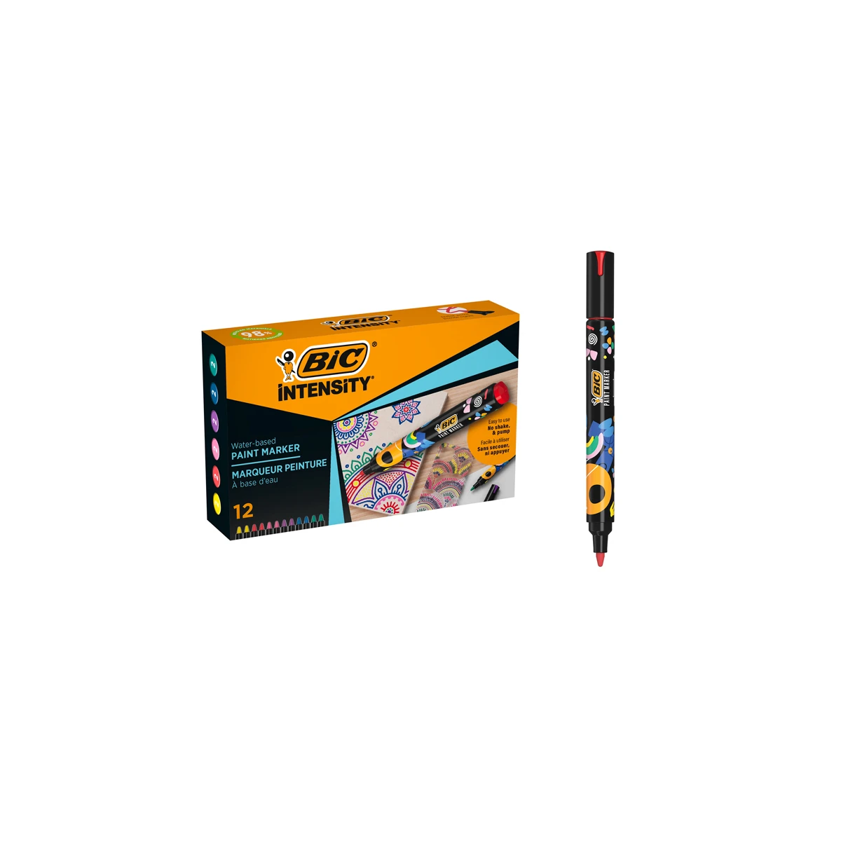 Rotulador bic intensity paint marker caja de 12 unidades colores surtidos
