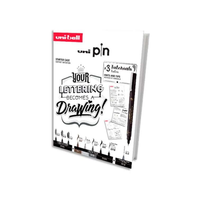 Set iniciacion rotuladores uniball pin lettering starter n 2 blister de 8 unidades