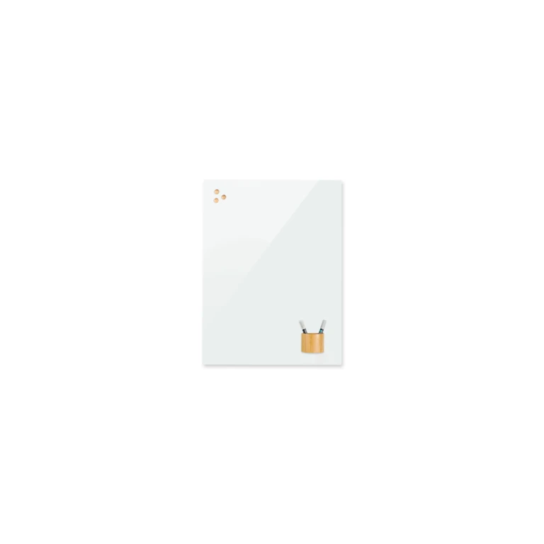 Pizarra de cristal rocada magnetica sin marco 120x90 cm color blanco puro