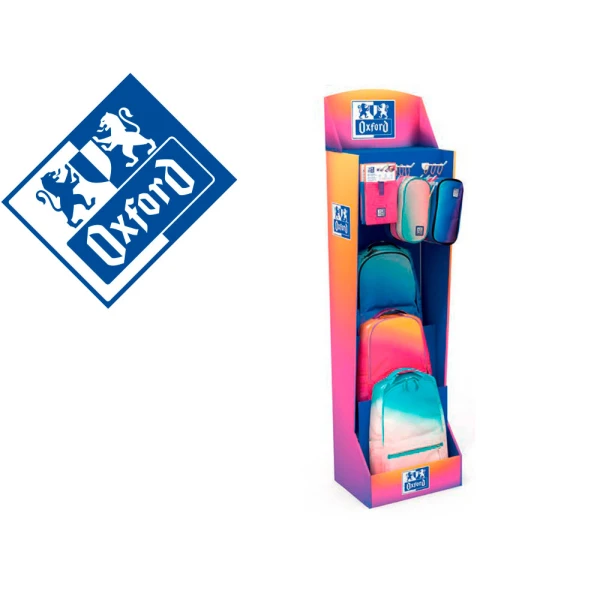 Contenido 1/1 para expositor oxford gradient mochilas + estuches portatodos + bolsas isotermicas