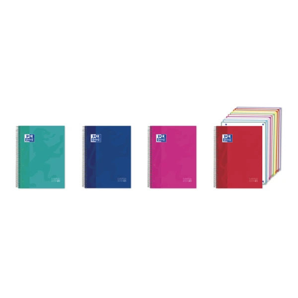 Cuaderno espiral oxford europeanbook 10 tapa extradura din a4+ 150 hojas horizontal colores vivos