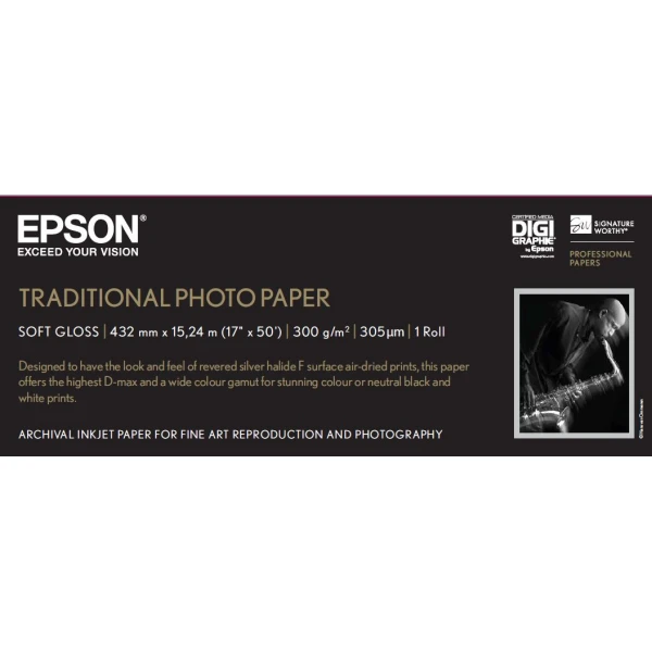 Epson Traditional Photo Paper, 17 pol. x 15m