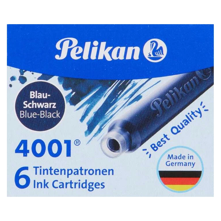 Pelikan Caixa com 6 Cartuchos 4001 TP/6 - Tinta de Alta Qualidade - Compatível com Canetas Tinteiro - Cor Azul/Preto