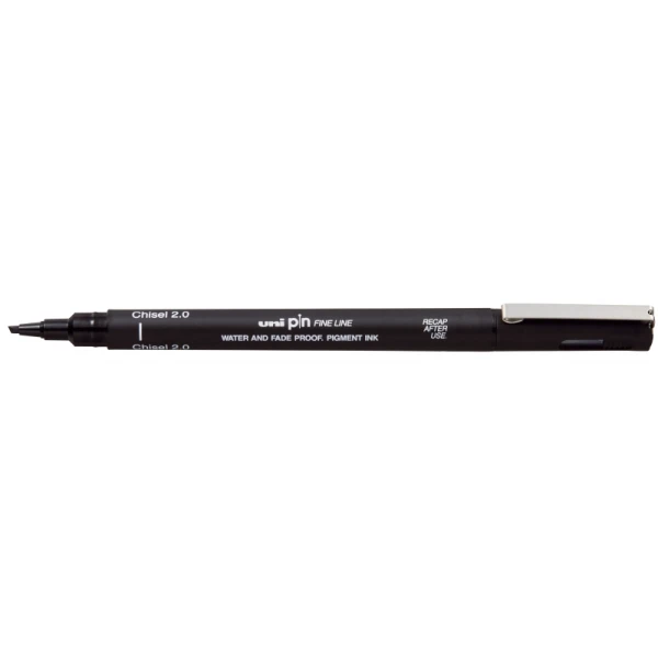 Rotulador uniball pin calibrado punta biselada 2 mm color negro - 12 unidades