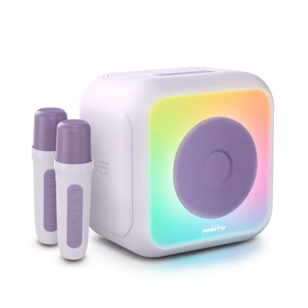 Bigben Altavoz Bluetooth - Dois microfonos inalambricos - 30W Power Music - cor lilás