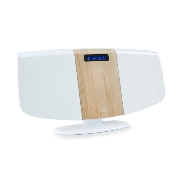 Thomson mic401bt micro bluetooth -cdreproductor, Radio FM - 60W Power - Distance Mando - White/Madera
