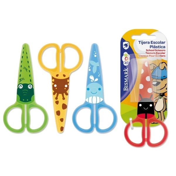 Bismark Kids Plastic Tijera School of Plastico - Decoradas com animais - Punta Rom