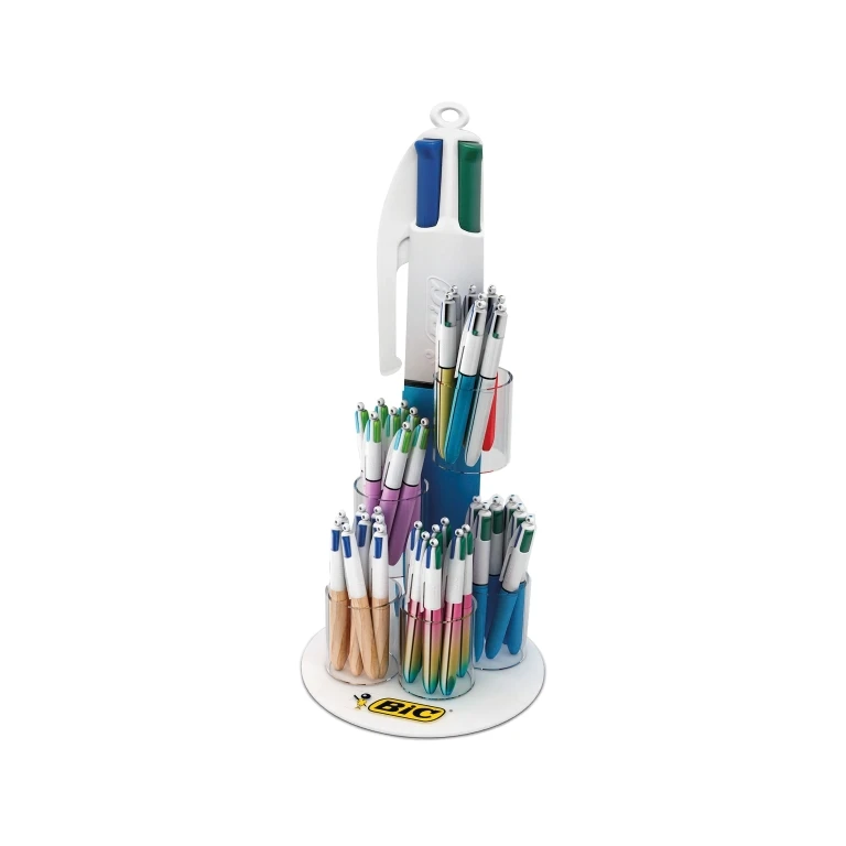 BIC 4 Cores Expositor de 60 boligrafos de retráteis - Punta Media de 1,0 mm - tinta com base aceita - 4 cores - DiSeños exilado