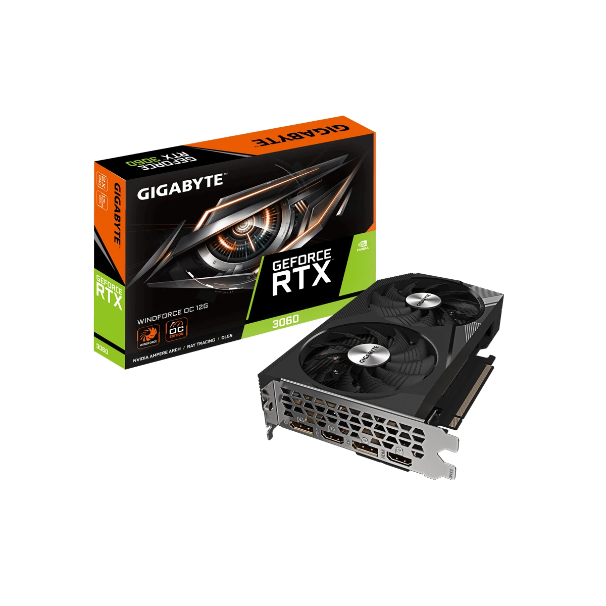 GIGABYTE GeForce RTX 3060 WINDFORCE OC 12G (rev. 2.0) NVIDIA 12 GB GDDR6