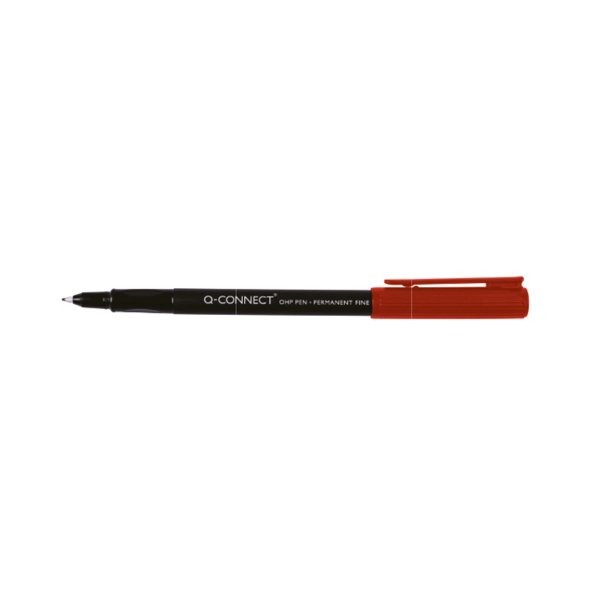 Marcador q-connect retoprojecao ponta fibra super fina redonda 0.5 mm permanente vermelho - 10 unidades