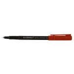 Marcador q-connect retoprojecao ponta fibra super fina redonda 0.5 mm permanente vermelho - 10 unidades