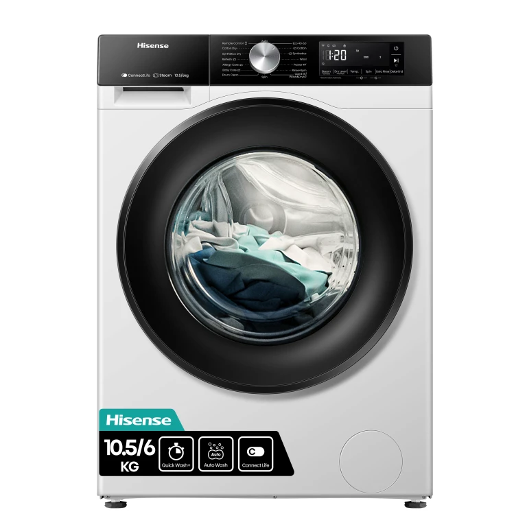 MÁQUINA DE LAVAR E SECAR ROUPA HISENSE - WD3S1043BW3