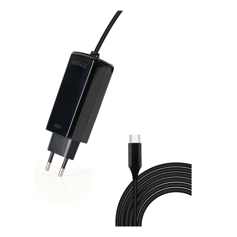 TooQ TQLC-USBCGAN45PD-C carregador de dispositivos móveis Computador portátil, Universal Preto AC Interior