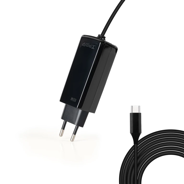 TooQ TQLC-USBCGAN65PD-C carregador de dispositivos móveis Computador portátil, Universal Preto AC Interior