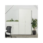 Armario rocada com cinco estantes serie store 195x90x45 cm acabamento aw04 branco/branco