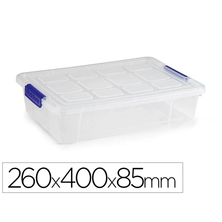 Caixa de armazenagem plasticforte 5 litros nº 30 transparente com tampa 260x400x85 mm