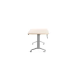Mesa de escritorio rocada 120x60cm com tabuleiro rebativel 90 acabamento fd01 aluminio/faia