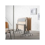 Mesa de escritorio rocada 140x80cm com tabuleiro rebativel 90 acabamento fd02 aluminio/cinza