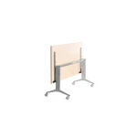 Mesa de escritorio rocada 180x80cm com tabuleiro rebativel 90 acabamento fd01 aluminio/faia