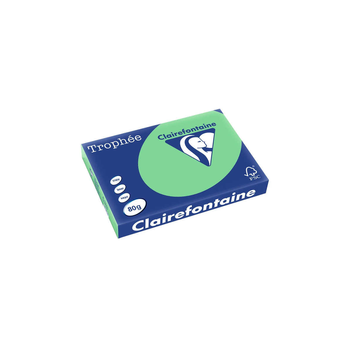 Papel cor trophee a3 80 gr verde pastel embalagem de 500 folhas