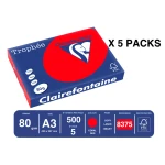 Papel cor trophee a3 80 gr vermelho coral embalagem de 500 folhas