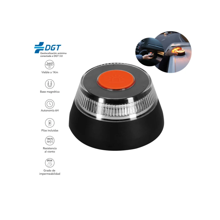 Luz de emergencia v16 geolocalizada kershaw homologada dgt color negro