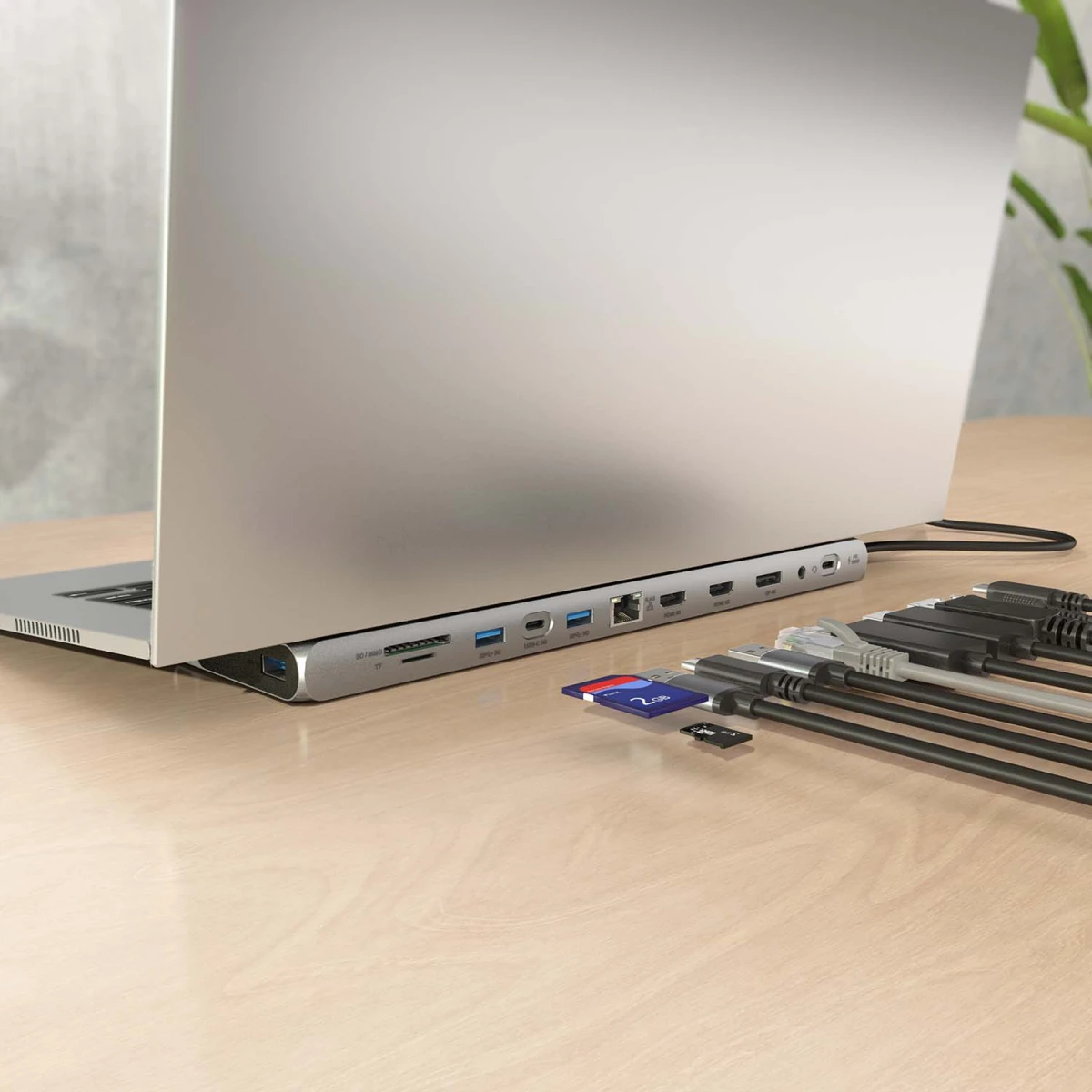 AISENS ASUC-12P020-GR base & duplicador de portas Com fios USB 3.2 Gen 1 (3.1 Gen 1) Type-C Cinzento