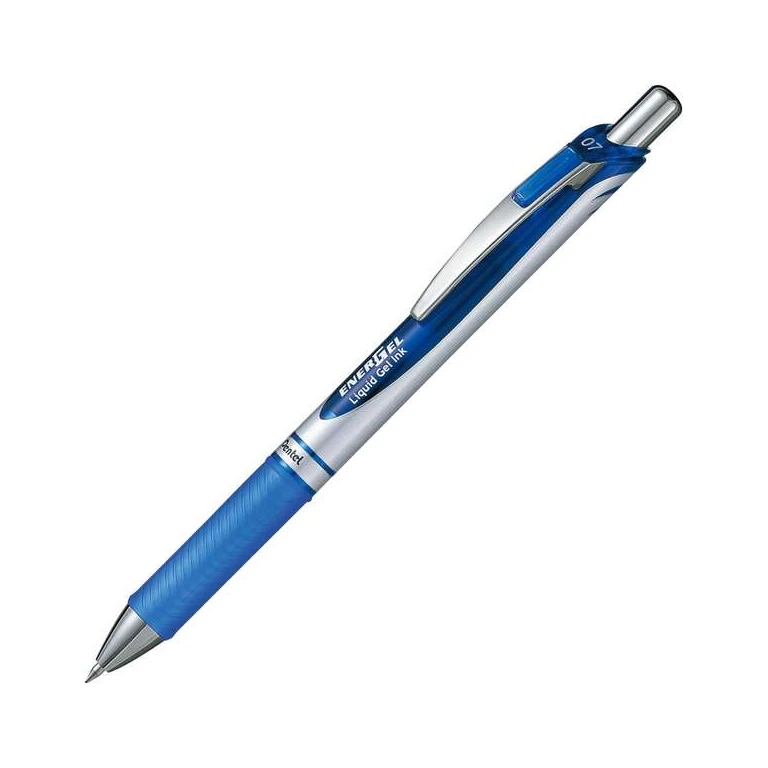 Roller pentel bl77 0,7 mm energel rectractil azul - 12 unidades