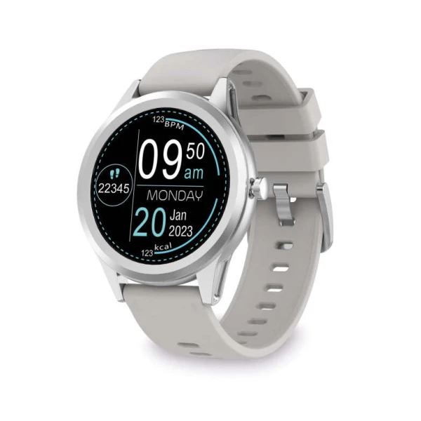 Ksix Globe Reloj SmmartWatch Screen 1.28 " - Bluetooth 5.0 BL - Autonomia UP 7 Days - Resistência a Agua IP67 - Cor de prata
