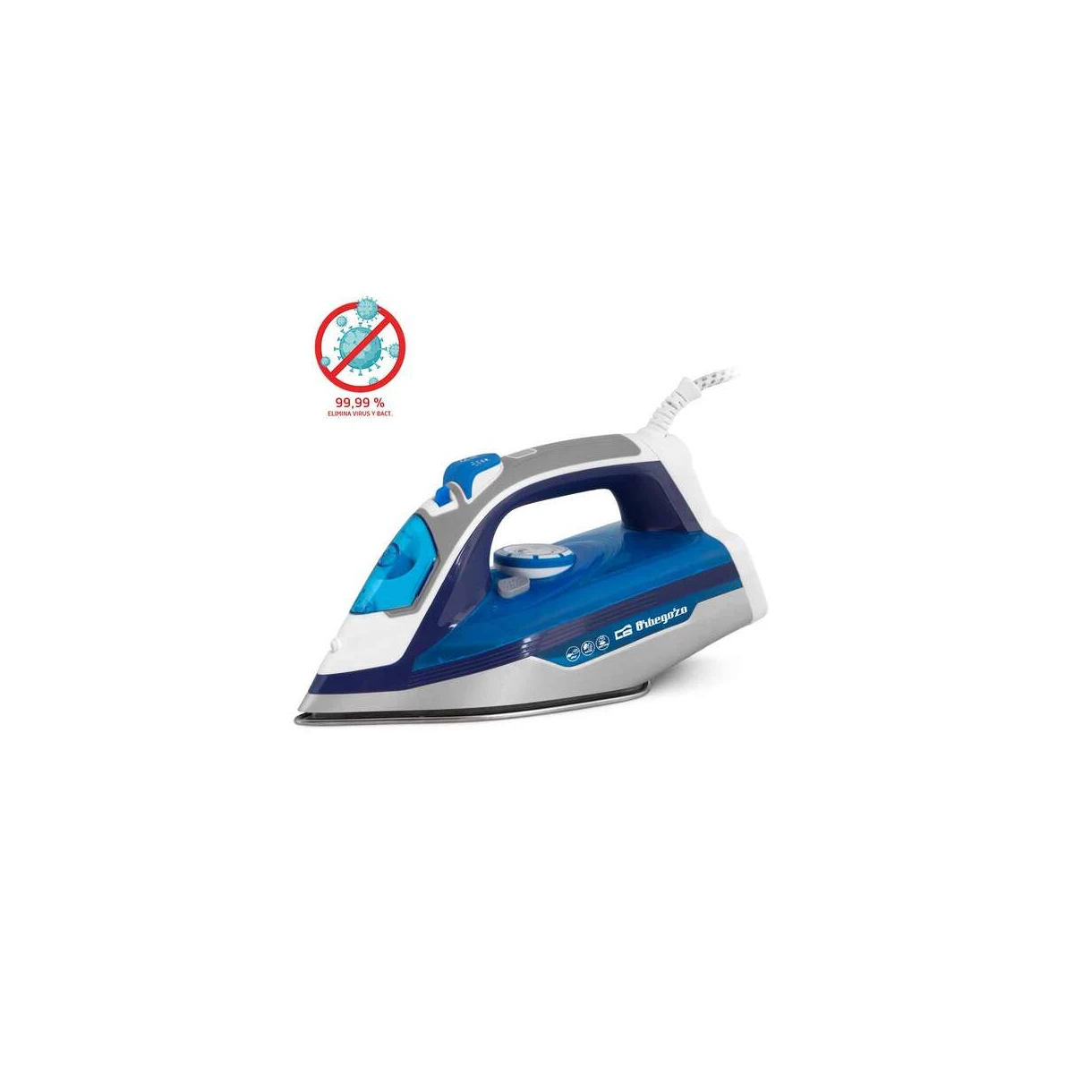 Ferro a vapor cerâmico Orbegozo SV 2670 - Potência 2600W - Função autolimpante - Vapor vertical - Regulador de temperatura - Segurança