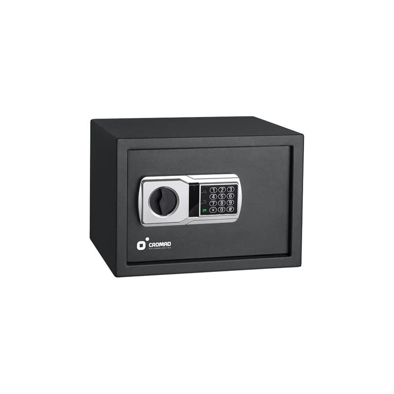 Chromad Caja Fuerte Electronica - Alto nível de Segurança - 3 a 8 Digitos - Bisagras ocultos - Inclua Llave de Emergência - 229x405x336mm