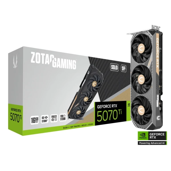 ZOTAC GeForce RTX 5070 Ti Gaming Solid SFF Cartão gráfico 16GB GDDR7 DLS4