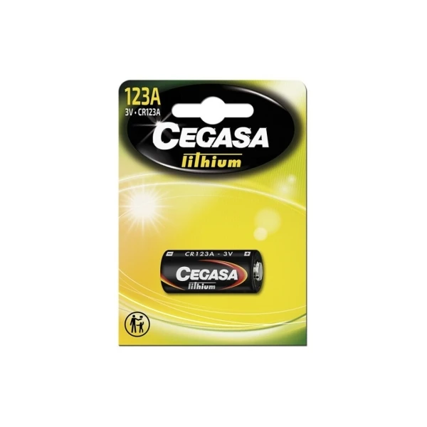 Pacote CEGASA LITHIUM CR123A de 1 pilha 123A 3V