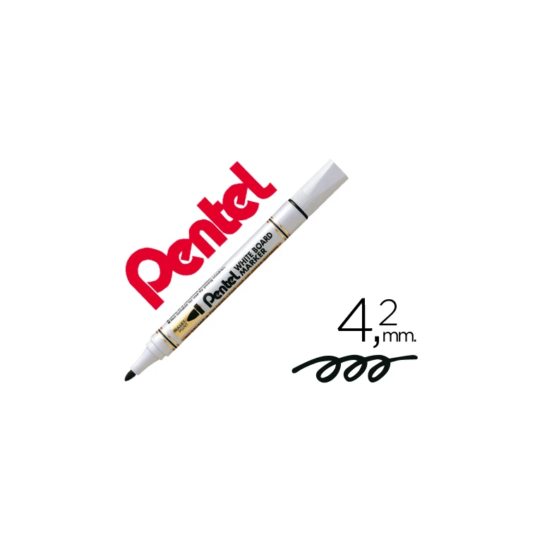 Marcador pentel mw85 quadros brancos 4,2 mm preto - 12 unidades