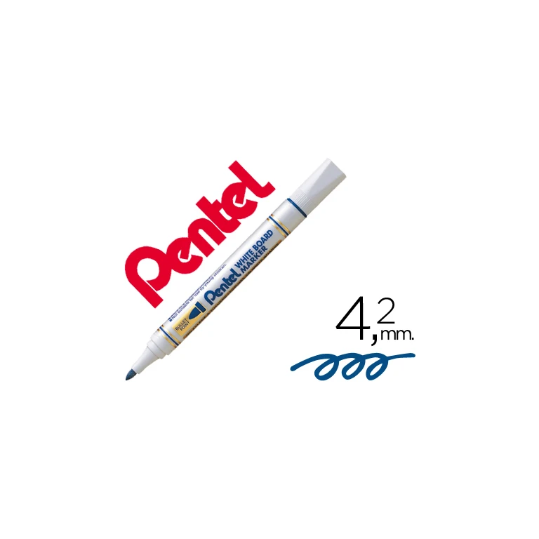 Marcador pentel mw85 quadros brancos 4,2 mm azul - 12 unidades