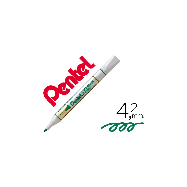 Marcador pentel mw85 quadros brancos 4,2 mm verde - 12 unidades