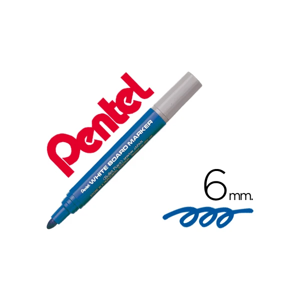 Marcador pentel mw5w quadro br 6 mm azul - 12 unidades