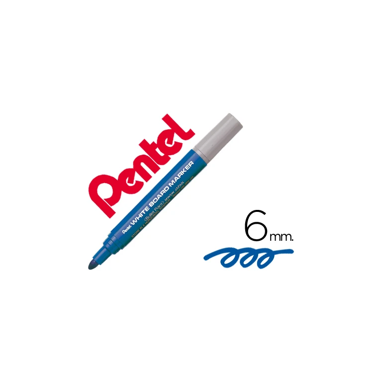 Marcador pentel mw5w quadro br 6 mm azul - 12 unidades