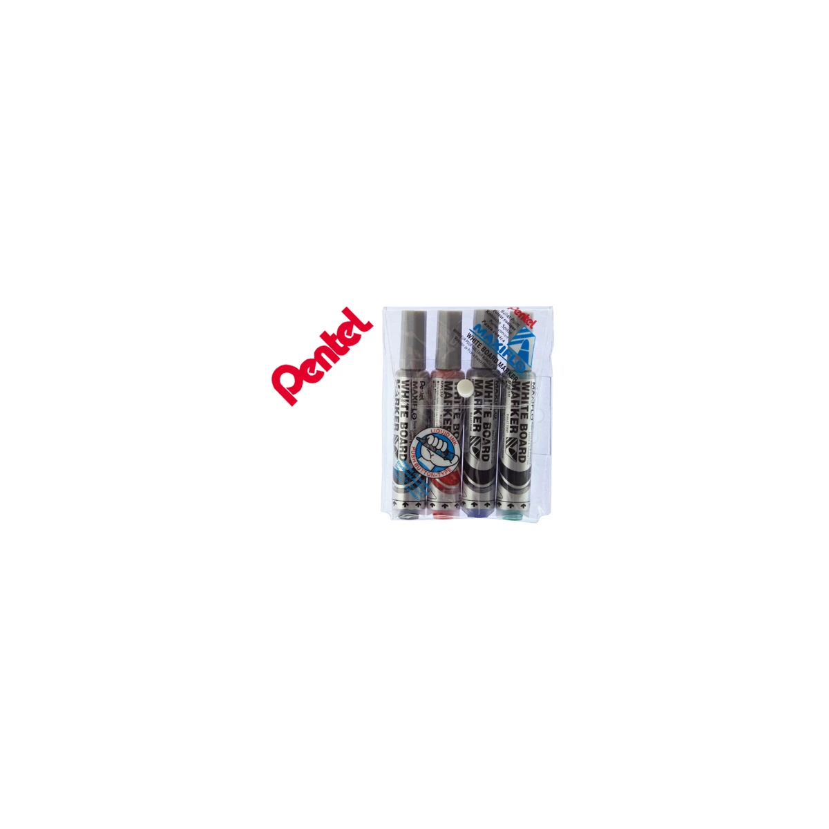 Bolsa com 4 marcadores pentel mwl5m quadri br maxiflo - 12 unidades