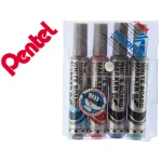 Bolsa com 4 marcadores pentel mwl5m quadri br maxiflo - 12 unidades
