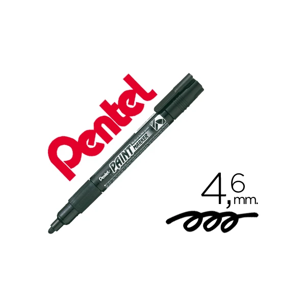 Marcador pentel mmp20 paint vidro e plastico preto - 12 unidades