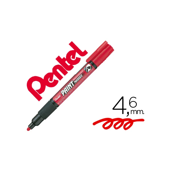 Marcador pentel mmp20 paint vidro e plastico vermelho - 12 unidades