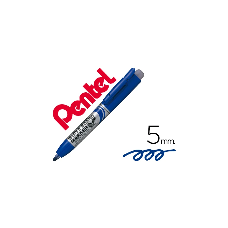 Marcador pentel mwx5m quadros br retratil 5 mm azul - 12 unidades