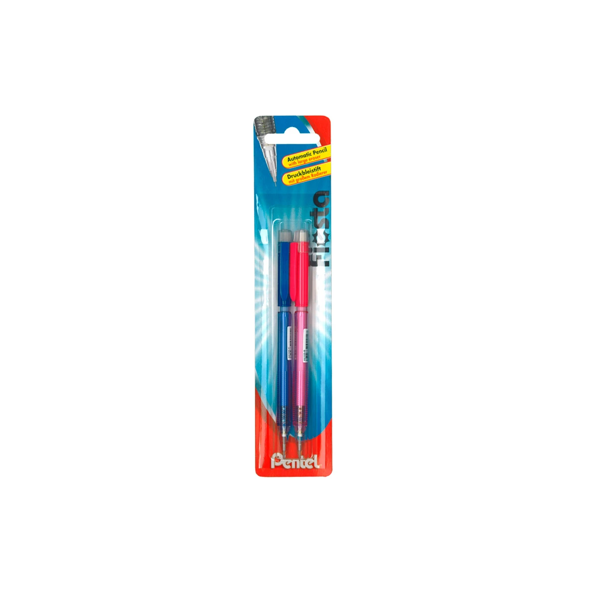 Blister lapiseira pentel ax105com 2 unidades azul e vermelho