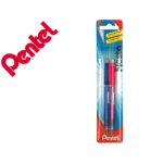 Blister lapiseira pentel ax105com 2 unidades azul e vermelho