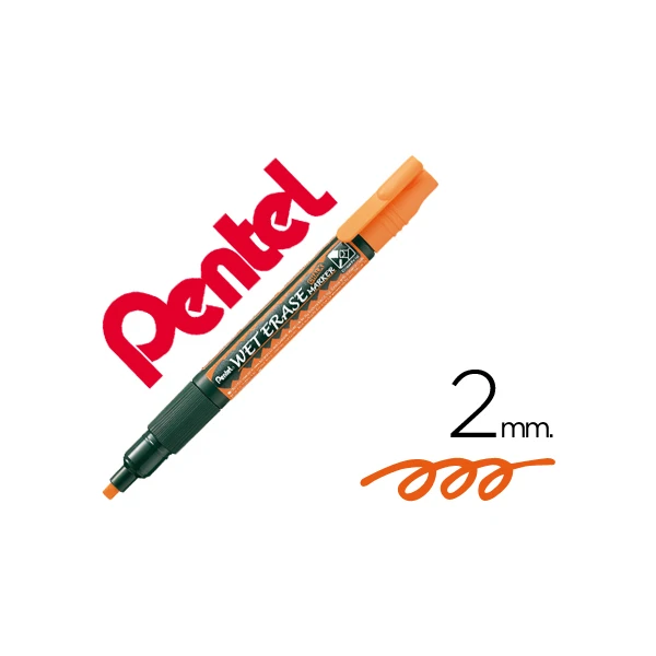 Marcador pentel giz smw26 wet erase laranja - 12 unidades