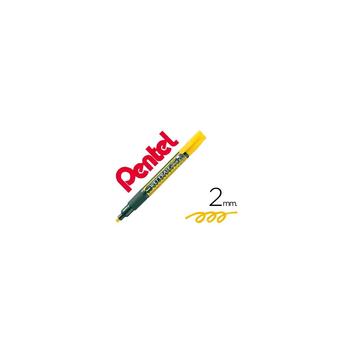 Marcador pentel giz smw26 wet erase amarelo - 12 unidades