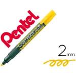 Marcador pentel giz smw26 wet erase amarelo - 12 unidades