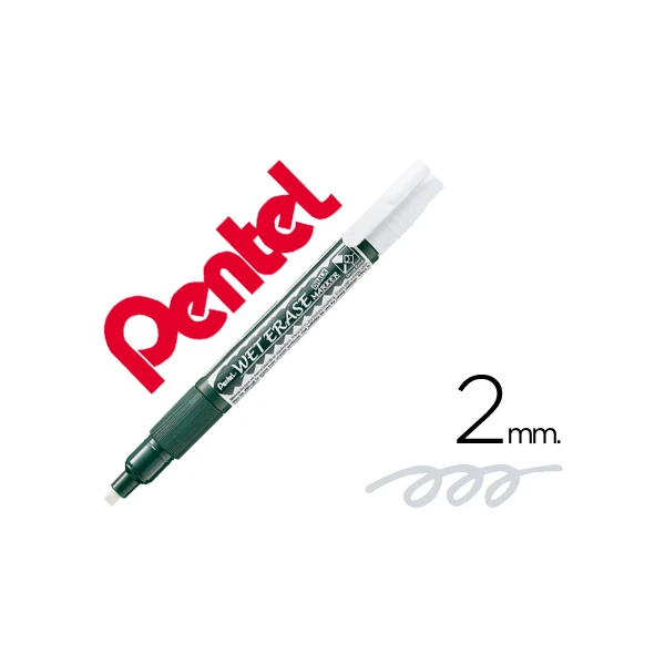 Marcador pentel giz smw26 wet erase branco - 12 unidades